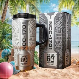 Star Trek 60th Anniversary NCC 1701 3D Embossed Metallic Tumbler