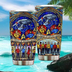 Star Trek 60th Anniversary Stained Glass 1966 2026 Commemorative Tumbler