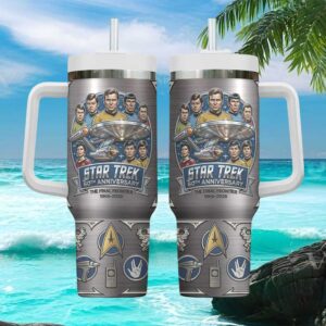 Star Trek 60th Anniversary The Final Frontier Cast 40oz Tumbler with Handle