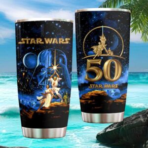 Star Wars 50th Anniversary Since 1977 Original Trilogy Movie Poster Tumbler