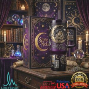 Stevie Nicks Celestial Goddess 3D Purple & Gold Moon Magic Mystery Tumbler