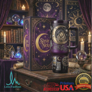 Stevie Nicks Celestial Goddess 3D Purple & Gold Moon Magic Mystery Tumbler