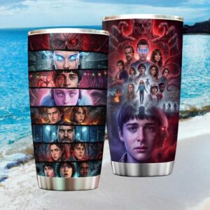 Stranger Things Hawkins Heroes & Vecna Collage Stainless STumblerl Tumbler