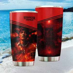 Stranger Things Will Byers and Vecna Red Vision Upside Down Stainless STumblerl Tumbler