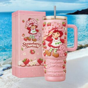 Strawberry Shortcake Sweet & Berrylicious 3D Style Pink Insulated Tumbler with Box