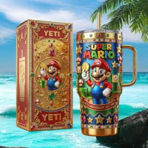 Super Mario 40th Anniversary Limited Edition Gold & Jewel Inlaid Tumbler