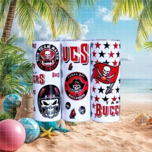 Tampa Bay Buccaneers “This Team Makes Me Drink” Skull Tumbler