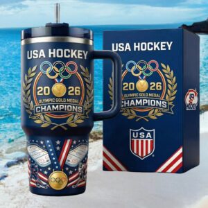 Team USA Hockey 2026 Olympic Gold Medal Champions Navy Collector Tumbler