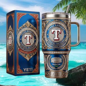 Texas Rangers MLB Champions Collection Globe Life Field 40oz Blue Tumbler