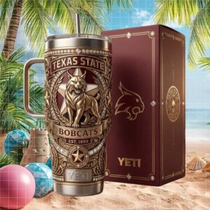 Texas State Bobcats Est. 1899 3D Sculpted Mascot Yeti Tumbler
