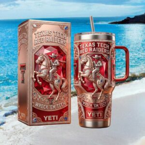 Texas Tech Red Raiders Luxury Mascot Edition Jeweled Stainless Steel Tumbler
