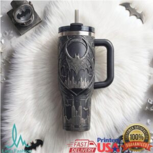 The Dark Knight Batman Gotham City Silhouette Matte Black 40oz Tumbler