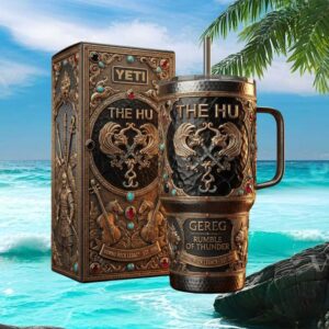 The HU Band “Gereg Rumble Of Thunder” 3D Hammered Copper Style Tumbler