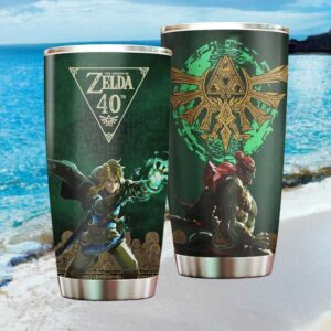 The Legend of Zelda 40th Anniversary Link vs Ganon Green Tumbler