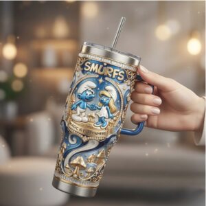 The Smurfs “Magic is Everywhere” Jeweled Blue & Gold 40oz Tumbler