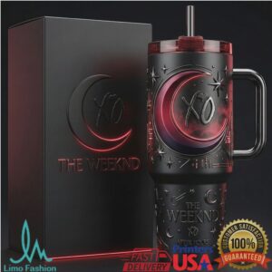 The Weeknd XO “After Hours” Moon & Stars Matte Black Collectible Tumbler