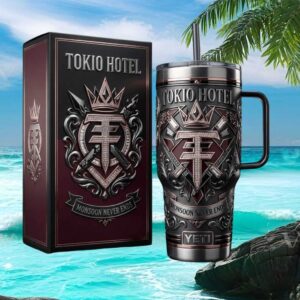 Tokio Hotel “Monsoon Never Ends” Gothic Black & Silver Tumbler with Collector Box