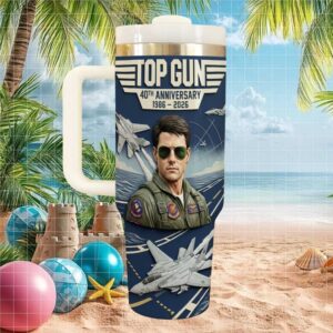 Top Gun 40th Anniversary Maverick Flight Suit Design 40oz Tumbler