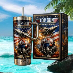 Top Gun 40th Anniversary Maverick Pilot 1986 2026 40oz Tumbler