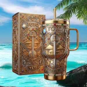 Toto Band “Africa” Gold & Silver Embossed 40oz Tumbler Hold The Line Edition
