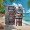Tropical Stitch Hibiscus Flowers and Blue Drip Tumbler Wrap Design Tropical Stitch Hibiscus Flowers and Blue Drip Tumbler Wrap Design
