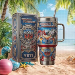 Transformers Optimus Prime vs Megatron 80s Retro 3D Tumbler