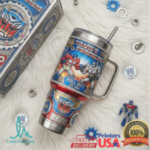 Transformers Optimus Prime vs Megatron Roll Out 40oz Tumbler