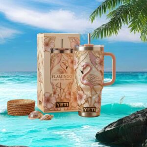 Tropical Flamingo “Grace In Every Moment” Embossed Yeti Tumbler