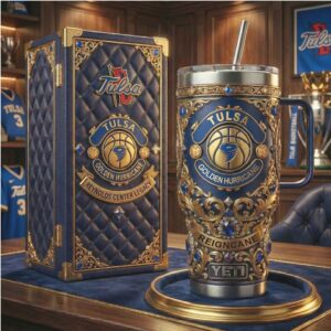 Tulsa Golden Hurricane “Reigncane” Reynolds Center Legacy Blue & Gold Luxury 40oz Tumbler