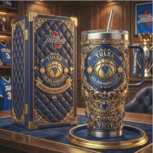 Tulsa Golden Hurricane “Reigncane” Reynolds Center Legacy Blue & Gold Luxury 40oz Tumbler