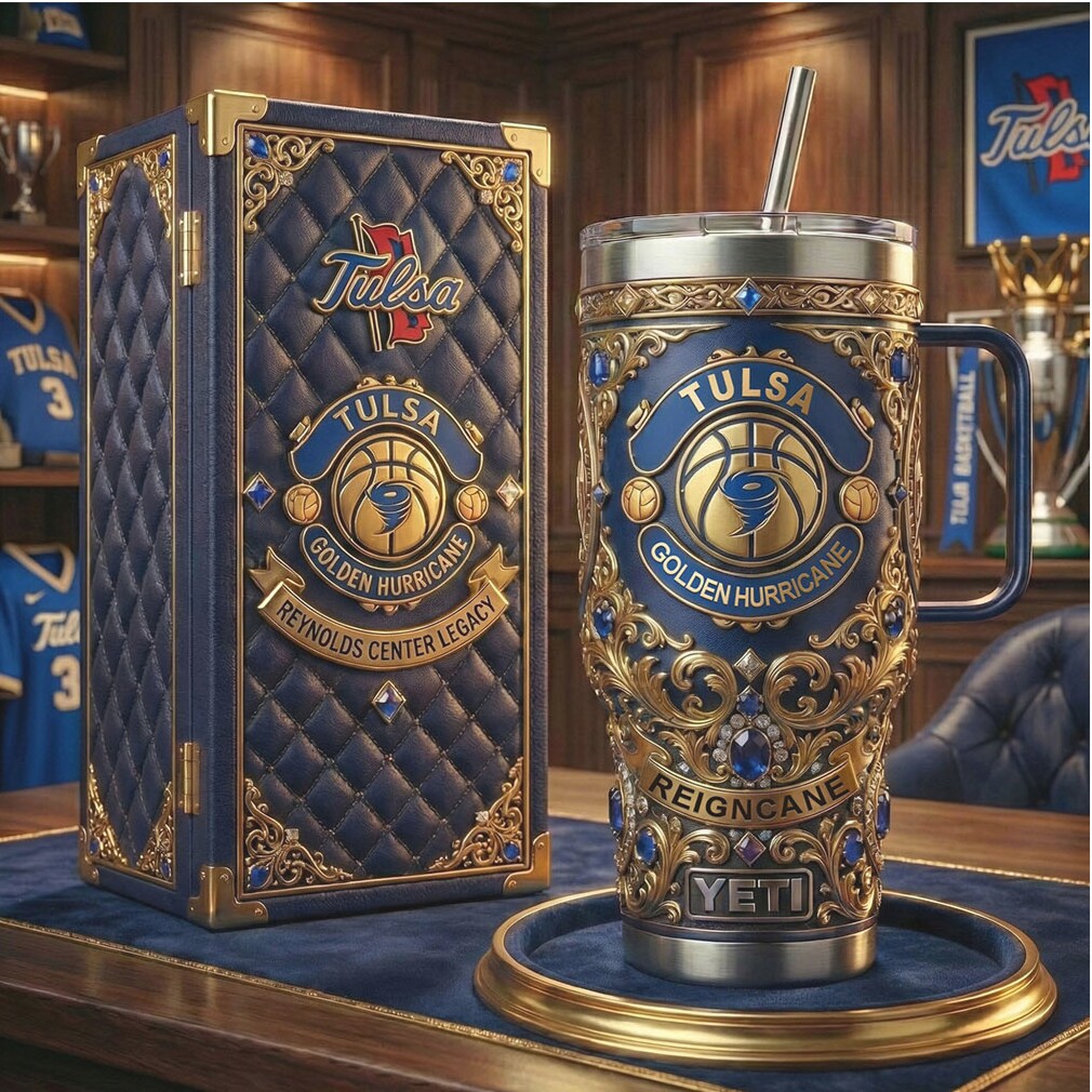 Tulsa Golden Hurricane “Reigncane” Reynolds Center Legacy Blue & Gold Luxury 40oz Tumbler Tulsa Golden Hurricane “Reigncane” Reynolds Center Legacy Blue & Gold Luxury 40oz Tumbler