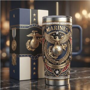 US Marine Corps “Honor Courage Commitment” 40oz Luxury Commemorative Tumbler
