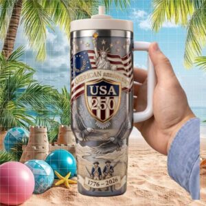 USA 250th American Anniversary Liberty & Eagle Commemorative Tumbler