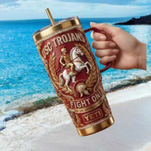 USC Trojans Custom Sculpted Horse & Helmet Jeweled Tumbler