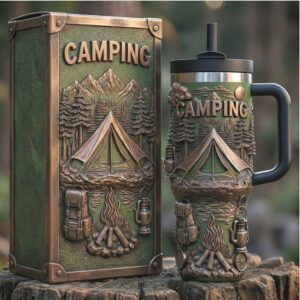 Vintage 3D Camping & Outdoor Adventure Relief 40oz Tumbler