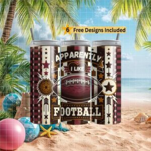 Vintage “Apparently I Like Football” Distressed Sports Sublimation Design