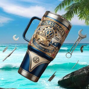 Vintage Volkswagen Beetle and Bus 3D Embossed Luxury Travel Tumbler