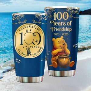 Winnie The Pooh 100 Years of Friendship 1926 2026 Limited Edition Gold Tumbler