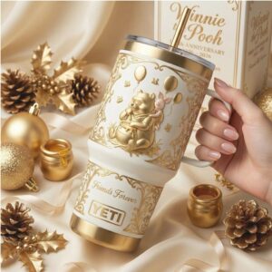 Winnie the Pooh 100th Anniversary Gold & White 40oz Tumbler
