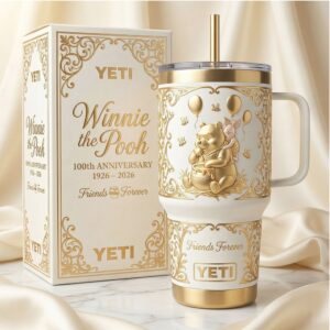 Winnie the Pooh 100th Anniversary Gold & White 40oz Tumbler