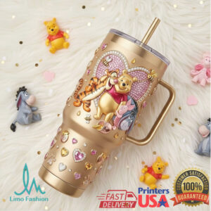Winnie the Pooh & Friends Gold Heart “Sweet as Honey” Jeweled Tumbler