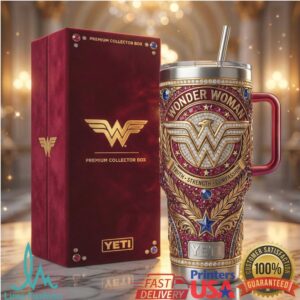 Wonder Woman Amazonian Warrior Gold & Red Ornate 40oz Tumbler