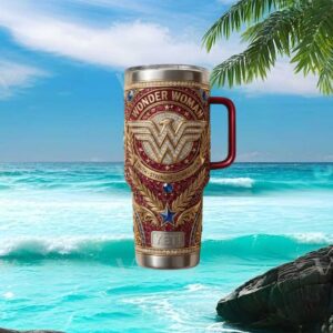 Wonder Woman DC Comics 3D Jeweled Custom Tumbler Truth Strength Compassion