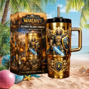 World of Warcraft Alliance Paladin Limited Edition 40oz Stainless Steel Gold Tumbler