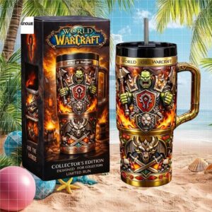 World of Warcraft Horde Orc Warrior Collector's Edition 30oz40oz 3D Embossed Tumbler