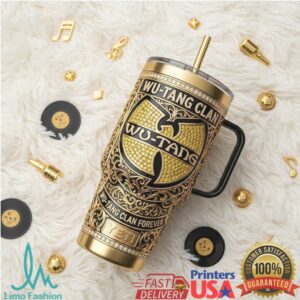Wu Tang Clan Forever Hip Hop Gold & Diamond Pattern Luxury 40oz Tumbler