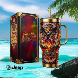 Black Sabbath Iron Legacy Master of Reality Heavy Metal Tribute Tumbler with Lid