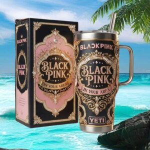 Blackpink In Your Area K Pop Luxury Gold & Pink Filigree 30oz Tumbler