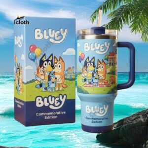 Bluey Family Commemorative Edition Bluey & Bingo 30oz Tumbler with Handle