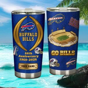 Buffalo Bills 66th Anniversary 1960 2026 Custom Name Stadium Edition Tumbler
